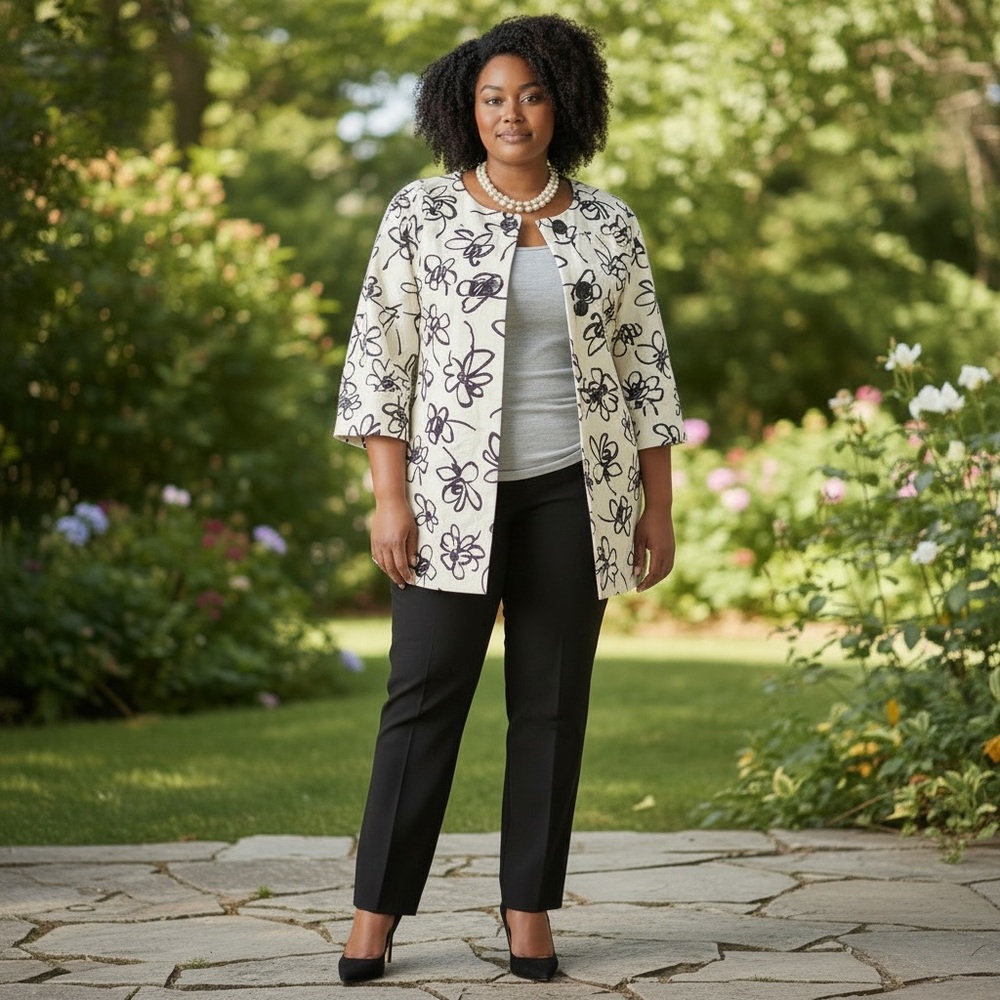 Floral Linen Jacket 🌸🌼💐🪷